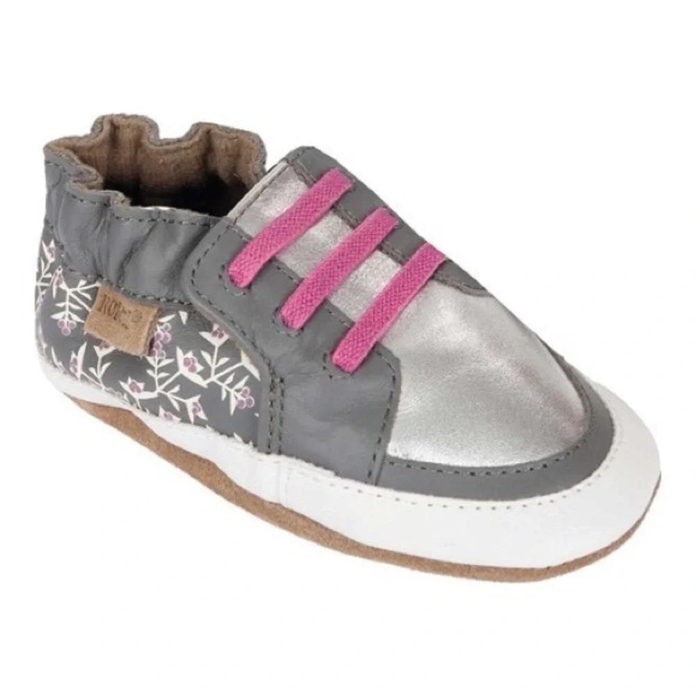 Robeez Baby Girls Sassy Sophie Shoes - Grey